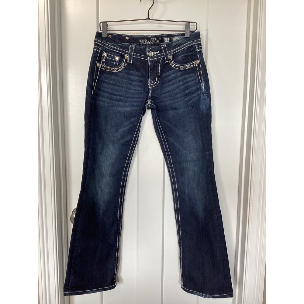 Miss Me Size 27 Dark Wash Easy Boot Cut Jeans